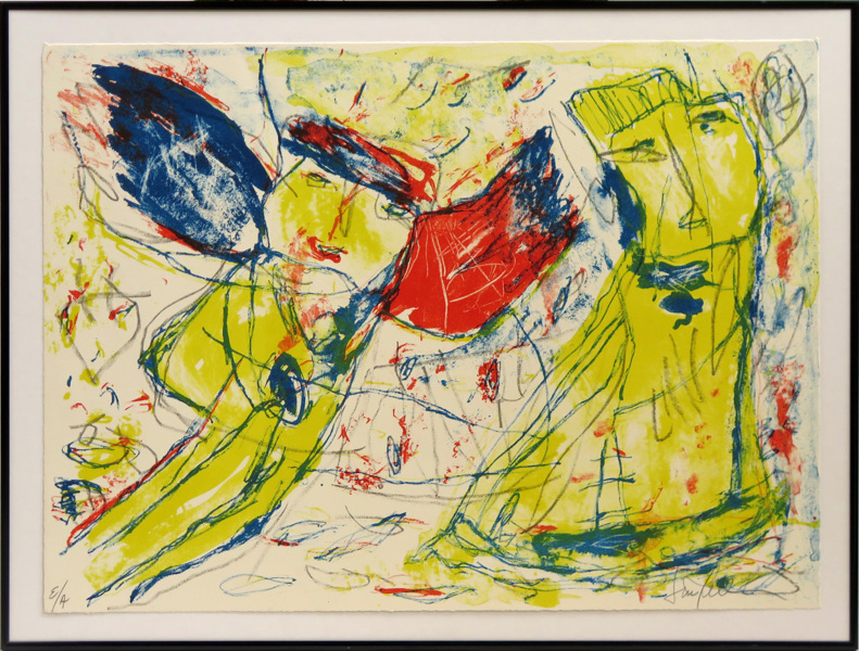 Okänd fransk konstnär, 1960-tal, färglito, komposition, otydligt signerad EA, _10170a_lg.jpeg