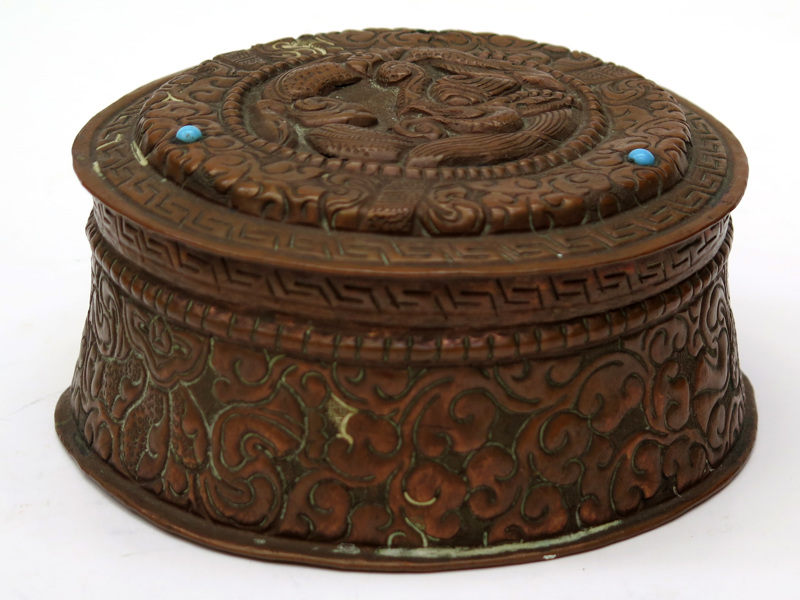 Lockask, driven koppar med infattade turkoser, Tibet, 1900-tal, _12015a_lg.jpeg