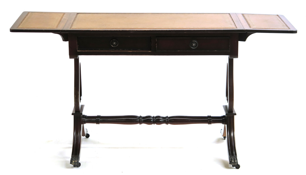 Salongsbord med klaffar, mahogny med brun, läderklädd skiva, 1900-talets 2 hälft,  _12179a_lg.jpeg