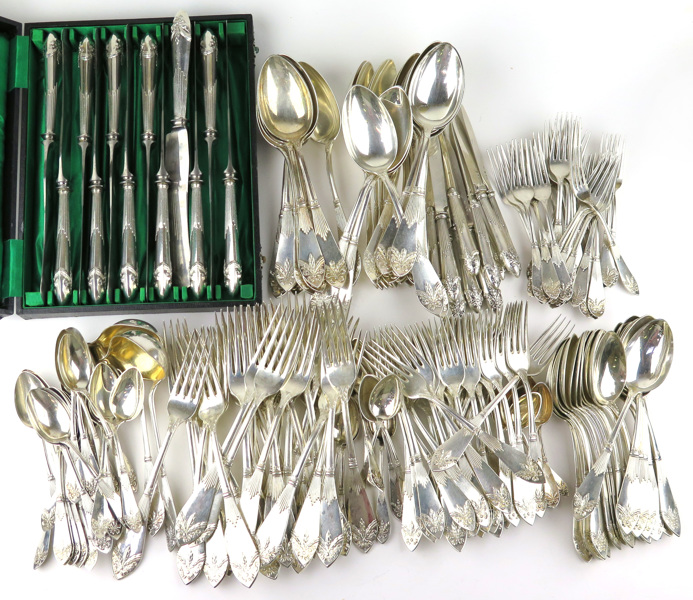 Matbesticksuppsättning, 204 (!) delar, silver, modell "Empire", silvervikt cirka 8000 gram, _12664a_lg.jpeg
