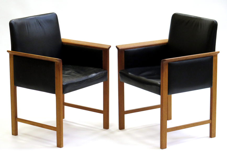 Okänd dansk designer, 1950-60-tal, armstolar, 1 par, teak med svart läderklädsel, _14299a_lg.jpeg