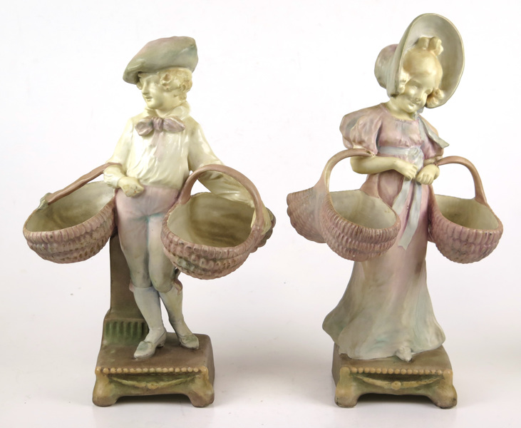 Figuriner, 1 par, delvis bemålat flintgods, antagligen Tyskland, jugend, sekelskiftet 1900, _14540a_8d9adb670c5c298_lg.jpeg