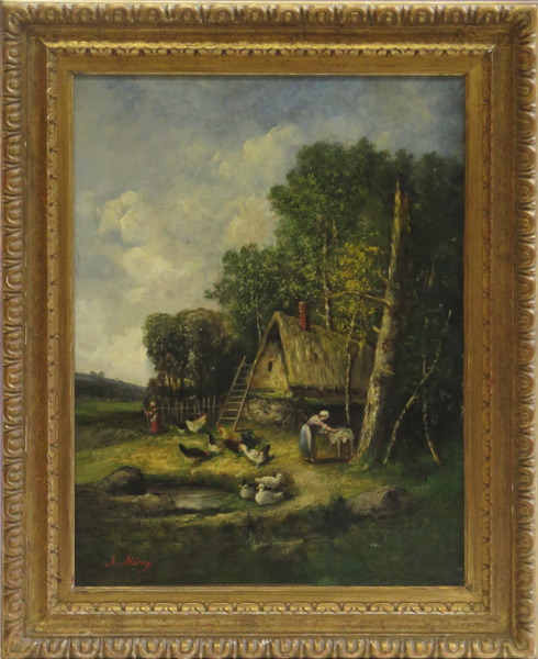 Okänd konstnär, 1800-tal, olja, personer och hus i landskap, _14555a_8d9adbc2c6952f3_lg.jpeg