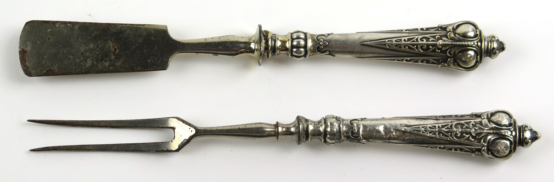 Ostkniv- och gaffel, silver med kromade blad och tenar, _14557a_lg.jpeg
