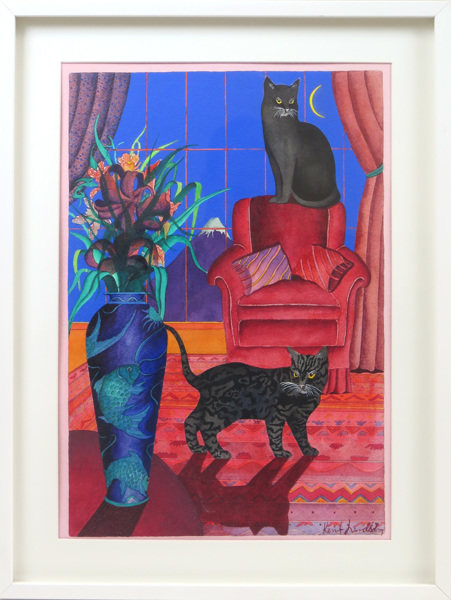 Lindholm, Kent, akvarell, interiör med katter,_15108a_8d9b80806d662df_lg.jpeg