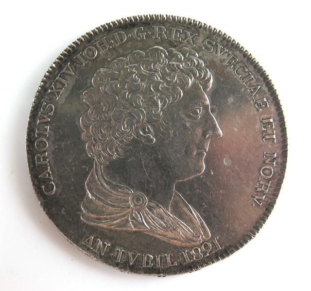 Silvermynt, 1 Riksdaler Karl XIV Johan 1821 (jubileumsriksdaler)_15410a_8d9be4a706a4dbb_lg.jpeg