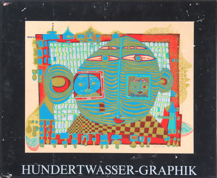 Hundertwasser, Friedensreich, utställningsposter, litograferad, Addio dall' Africa,_1676a_8d83f885ffef554_lg.jpeg