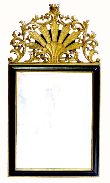 Spegel, skuret, bemålat och bronserat trä, troligen Tyskland, 1700-tal, _17238a_8da029a6b968043_lg.jpeg