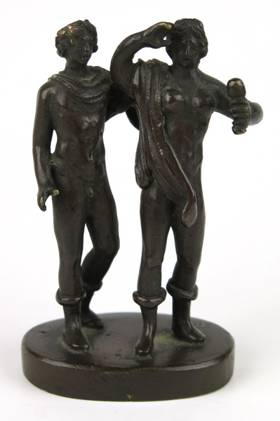 Skulptur, patinerad brons, 1800-talets 1 hälft, stående par, möjligen Apollo och Daphne, _17791a_lg.jpeg