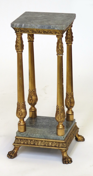 Piedestal, bronserat trä och stuck med dubbla skivor i Kolmårdsmarmor, _18316a_8da212560cef3bd_lg.jpeg