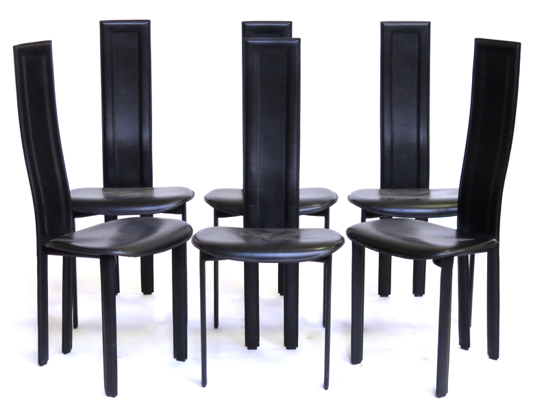 Cattelan, Giorgio, stolar, 6 st, svart läder, "Lara"_18322a_8da212be0c7626b_lg.jpeg