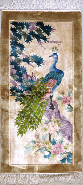 Matta, silke, Kina, motiv med påfågel, _18707a_8da2ce5e17a378c_lg.jpeg