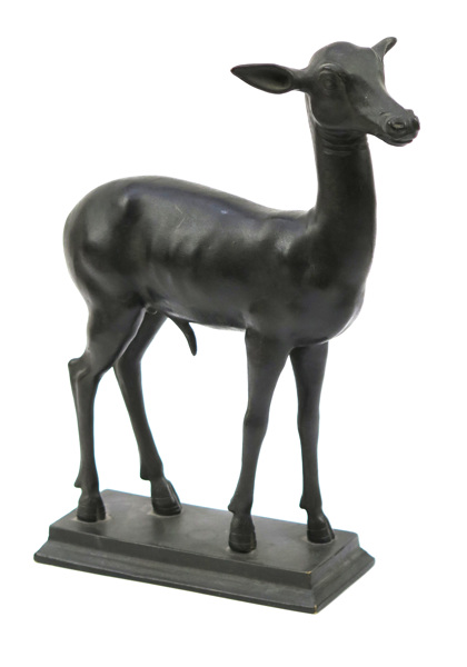 Skulptur, patinerad brons, så kallad Grand-Tour-souvenir, 1800-tal, stående hjort, _18774a_lg.jpeg