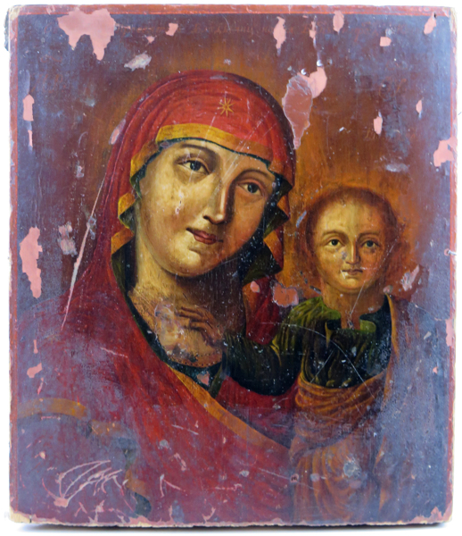 Ikon, tempera på trä, sekelskiftet 1900, Madonnan med Barnet, _19181a_8da3d7c60ce24be_lg.jpeg
