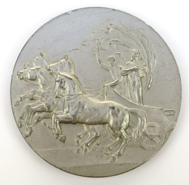 Medalj, vitmetall, deltagar/arrangörsmedalj Olympiska Spelen Stockholm 1912, _19717a_lg.jpeg