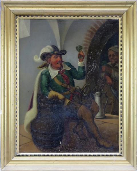 Hützen, Vilhelm, olja, 1800-talets mitt, soldat i vinkällare, _19814a_8da51ec7ab05743_lg.jpeg