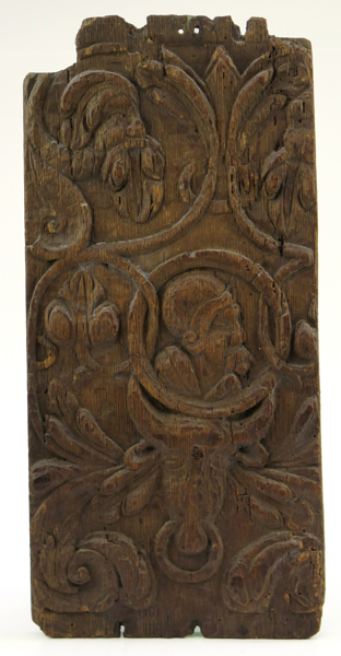 Relief, skuren ek, renässans, 1500-tal, dekor av manshuvud, akantus samt oxhuvud (Mecklenburg?), _19882a_8da52a7b772e864_lg.jpeg