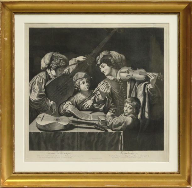 Picart, Etienne efter Domencio, Zampieri (Il Domenichino), kopparstick, sekelskiftet 1800, "Symphonia", _19910a_lg.jpeg