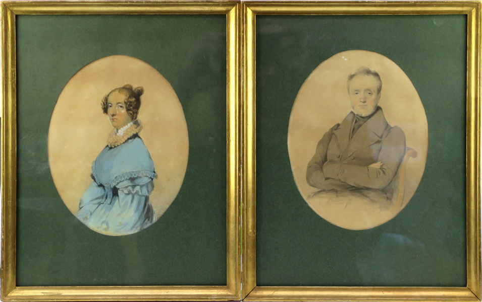 MacDougall, Norman, tillskriven, akvareller, 1 par, enligt uppgift porträtt av kapten James Sterling Royal Navy och hans hustru, _20345a_lg.jpeg
