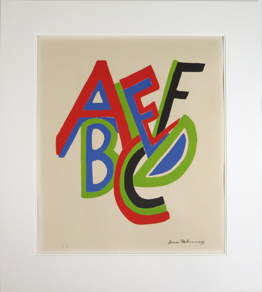 Delaunay, Sonia (efter henne?), färgserigrafi, "Alphabet", cirka 1970, _22135a_8da94ce71f8fa56_lg.jpeg