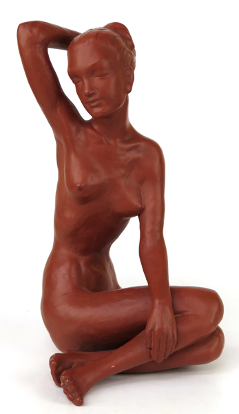 Okänd designer för Gmundner Keramik, figurin, terrakotta, sittande kvinna, 1950-tal, _22148a_8da956a0fd7db90_lg.jpeg