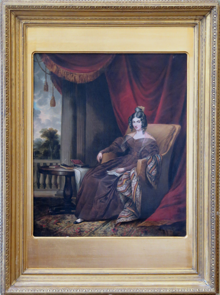 Okänd konstnär, 1800-talets 1 hälft, olja, interiör med sittande kvinna_22248a_8da9717d965bf4a_lg.jpeg