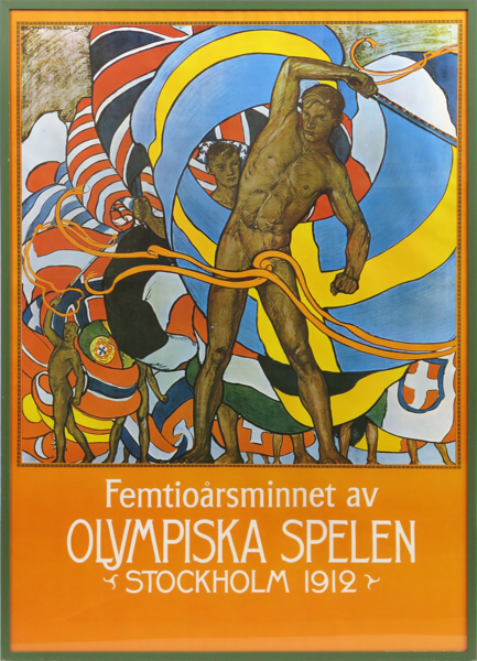 Hjortzberg, Olle, offset, "Femtioårsminnet av olympiska spelen, Stockholm 1912"_22280a_8da97cf1ebc147c_lg.jpeg