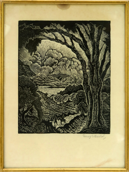 Hecht, Franz Emanuel, träsnitt, expressionistiskt landskap, _22334a_lg.jpeg