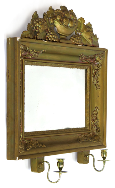 Spegellampett till 2 ljus, bronserat trä och pastellage, senempire, 1800-talets mitt, _22903a_8daad269e2bf290_lg.jpeg