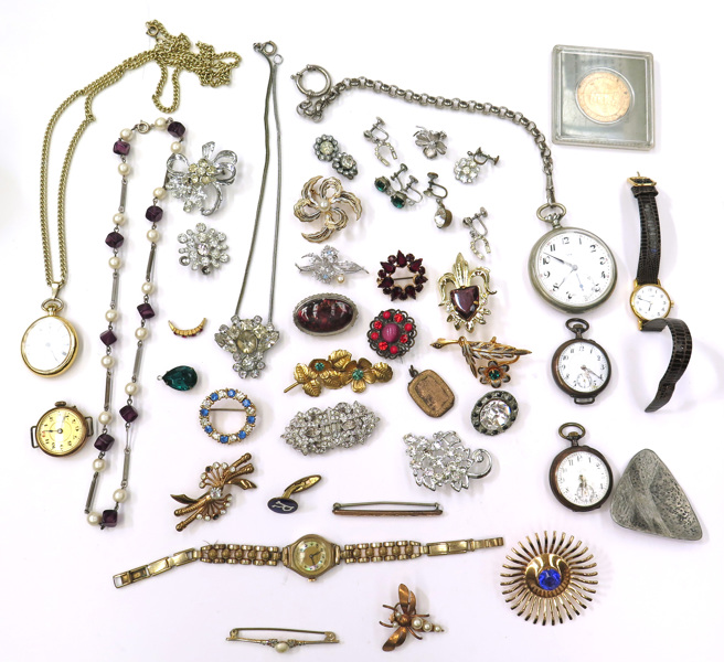 Parti smycken, klockor, bijouterier mm, delvis silver, _2378a_8d8527b8b8d3fb8_lg.jpeg