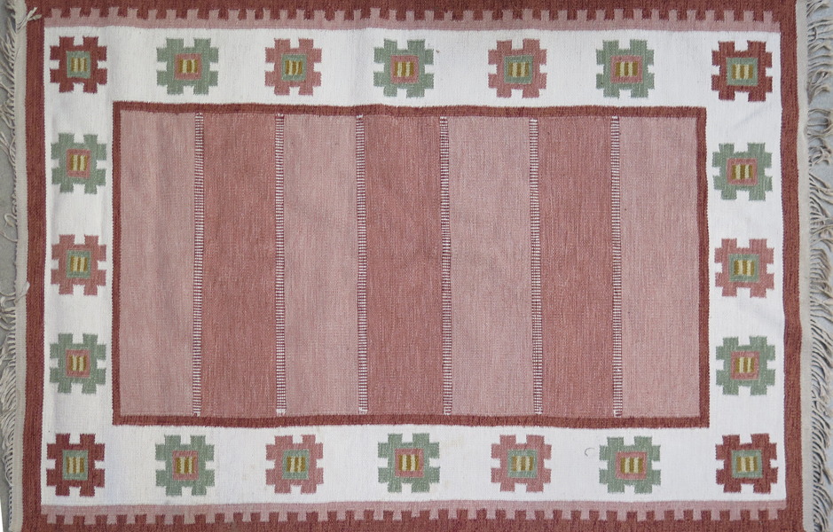 Okänd designer, matta, rölakan, dekor i rosa och brunt_23925a_lg.jpeg