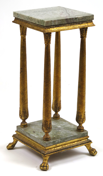 Piedestal, bronserat trä och stuck med dubbla marmorskivor, _24344a_lg.jpeg