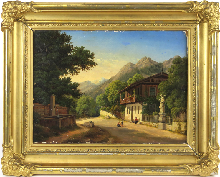 Löfdal, Oscar Magnus, olja, "Vue från Luzern", otydligt signerad, 24 x 32 cm, proveniens: Friherre Bror Samuel von Otter (1832-1910) därefter i arv, färgsläpp_25270a_8daf3e6ed402dc5_lg.jpeg