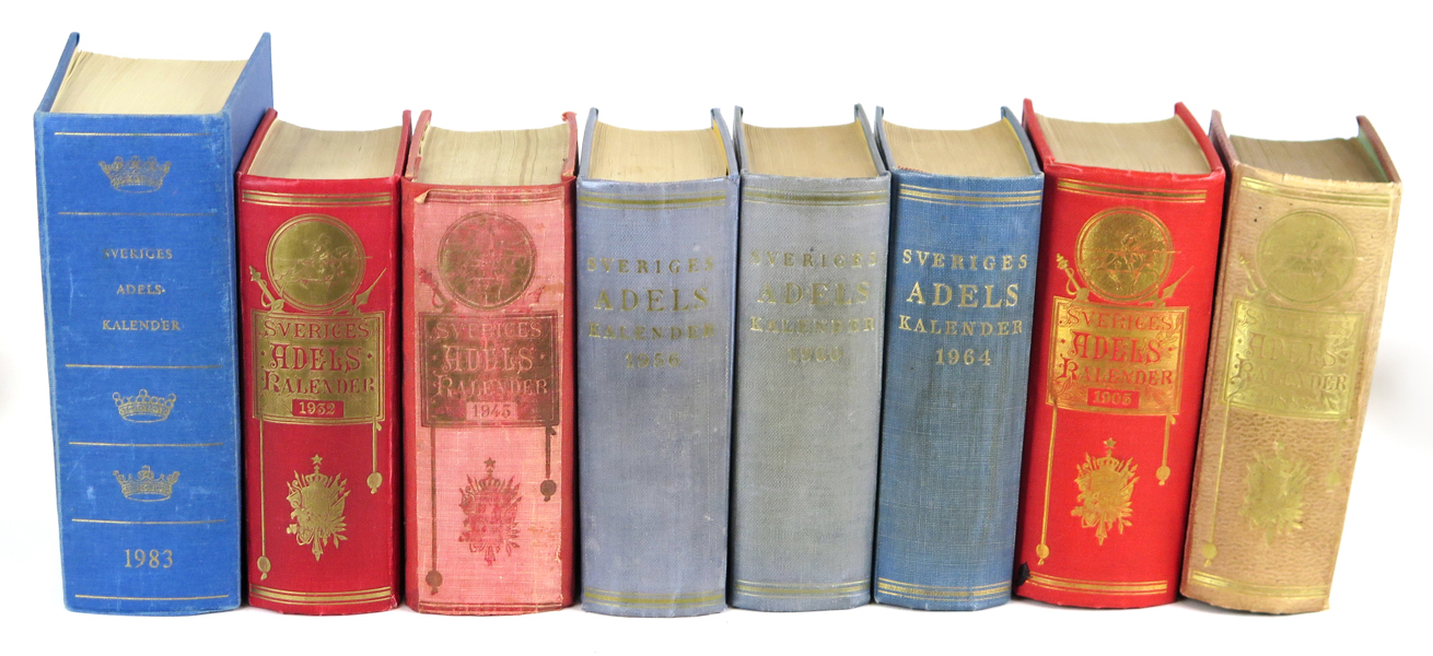 Böcker, Sveriges Ridderskaps och Adels Kalender, 8 band, 1885-1983, proveniens: Friherre Bror Samuel von Otter (1832-1910) med flera_25271a_8daf3e6ff516423_lg.jpeg