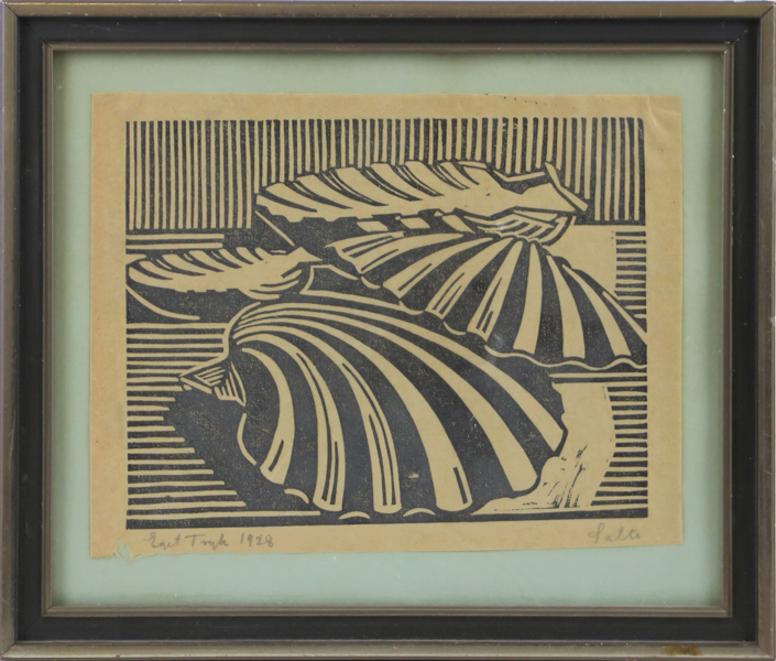 Salto, Axel, linoleumsnitt, komposition med snäckor, signerat eget tryck och daterat 1928, pappersstorlek 14 x 18 cm_25359a_8daf7d85507a350_lg.jpeg