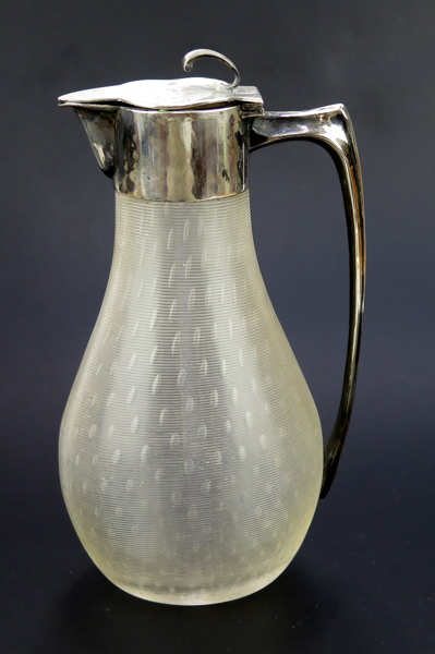 Starkvinskanna, glas med silvermontage, Tyskland, 1900-talets 1 hälft, h 18 cm_25527a_8dafd3678995eee_lg.jpeg