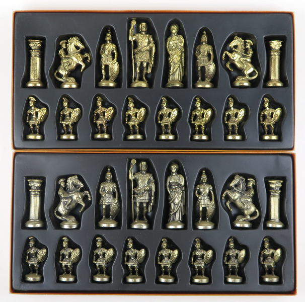 Schackpjäser, metall, Metalotehniki, Aten, 1900-talets 2 hälft, i form av romerska legionärer, h 6 - 10 cm_25541a_lg.jpeg