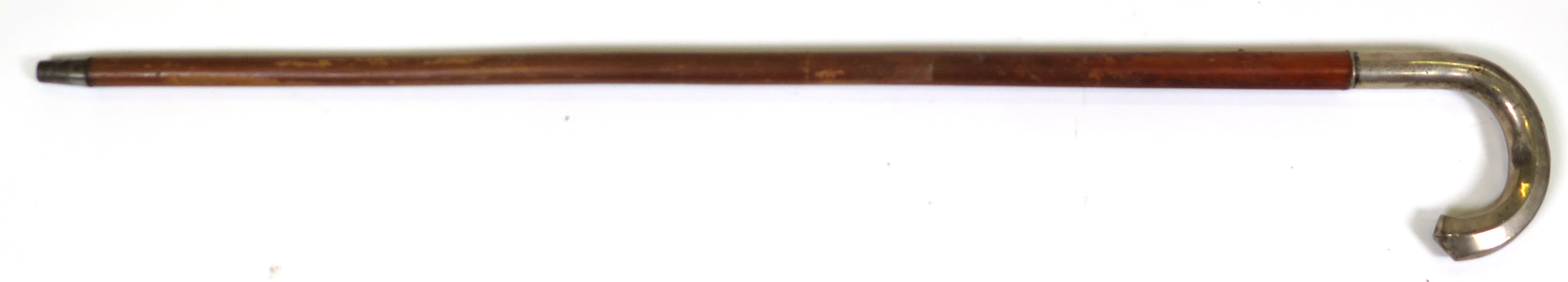 Käpp med silverkrycka, 1900-talets 1 hälft, doppsko i järn, l 87 cm, gravyr_25628a_8dafed2e477ec51_lg.jpeg