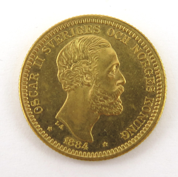Guldmynt, 20 kronor, Oskar II 1884, 8,96 gram 900/1000 guld_28218a_8db52f917caddd5_lg.jpeg