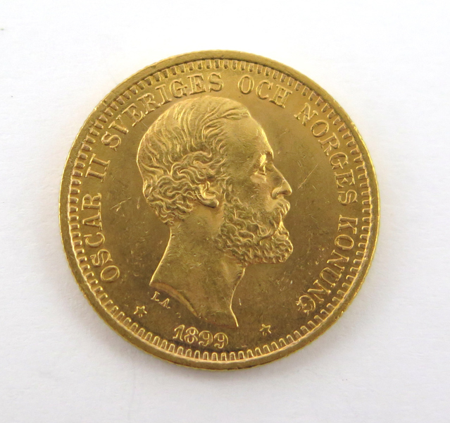 Guldmynt, 20 kronor, Oskar II 1899, 8,96 gram 900/1000 guld_28229a_8db52fc2bb6b625_lg.jpeg