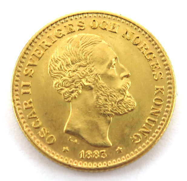Guldmynt, 10 kronor, Oskar II 1883, 4,48 gram 900/1000 guld_28241a_8db52fd88e8b607_lg.jpeg