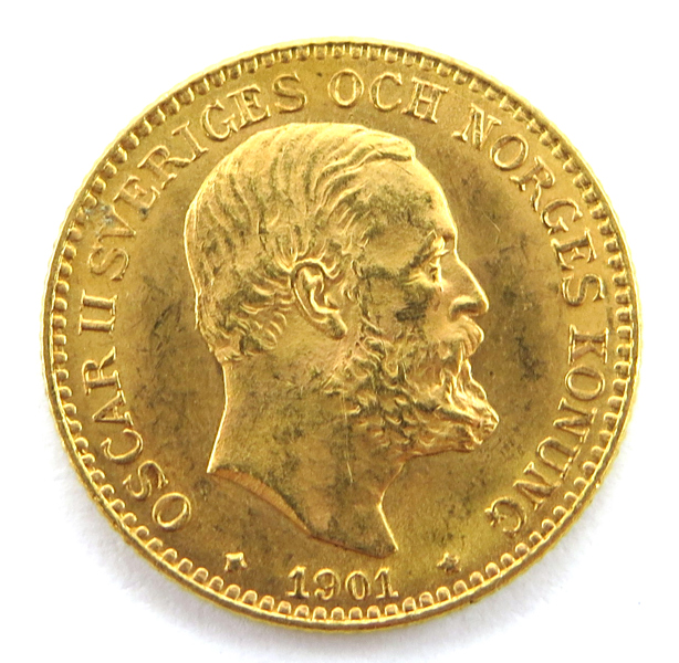 Guldmynt, 10 kronor, Oskar II 1901,  4,48 gram 900/1000 guld_28244a_8db52fdb8c2f710_lg.jpeg