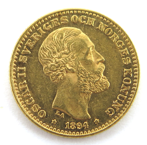Guldmynt, 10 kronor, Oskar II 1894,  4,48 gram 900/1000 guld_28246a_8db52fdd7e38e11_lg.jpeg