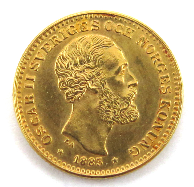 Guldmynt, 10 kronor, Oskar II 1883,  4,48 gram 900/1000 guld_28247a_8db52fde881336a_lg.jpeg