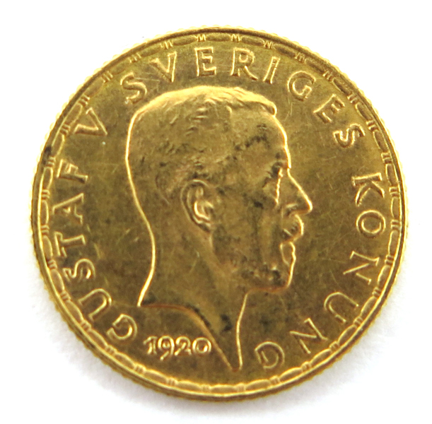 Guldmynt, 5 kr Gustav V 1920, vikt 2,24 gr 900/1000 guld, _28249a_8db52fe197eeae9_lg.jpeg