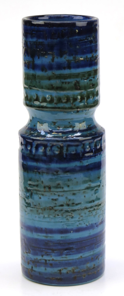 Londi, Aldo för Bitossi, vas, chamotterat lergods, glasyr i blått och grönt, höjd 25 cm_28315a_8db5610c64231ea_lg.jpeg