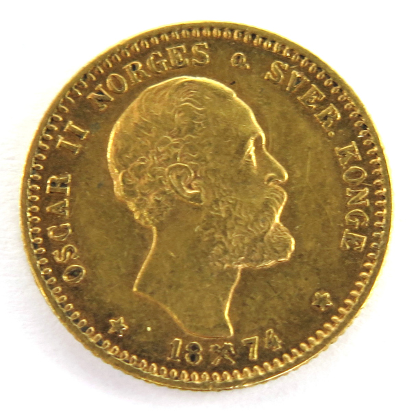 Guldmynt, 10 kroner, Norge, Oskar II 1874,  4,48 gram 900/1000 guld_28322a_8db561a7857d55e_lg.jpeg