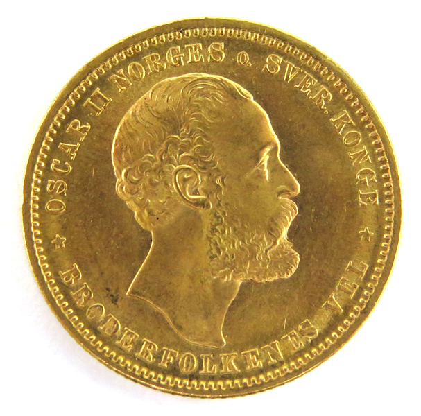 Guldmynt, 20 kroner, Norge, Oskar II 1879,  8,96 gram 900/1000 guld_28323a_8db561a6dabe22a_lg.jpeg
