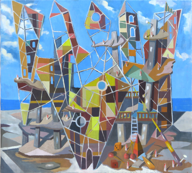 Johansson, Lars, olja, Surrealistisk strandkomposition, 90 x 100 cm, stämplad från konstnärens minnesauktion_28494a_lg.jpeg