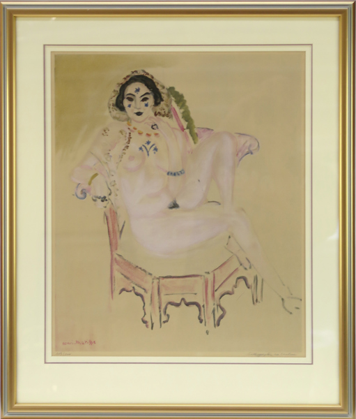 Matisse, Henri, efter, färglito, Nu (Odalisque) 1950, signerad i trycket och numrerad 109/300, synlig pappersstorlek 48 x 40 cm_31470a_8dbb0730c0828df_lg.jpeg